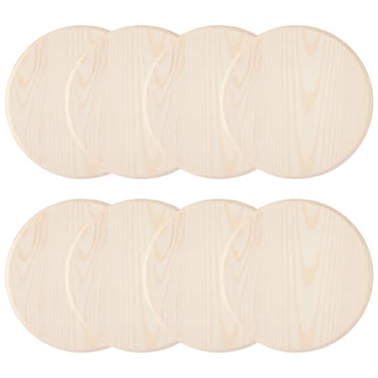 8 Pack: 8" Pine Circle Plaque by Make Market®